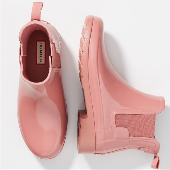 Hunter Shoes - Dusty Rose Pink Original Gloss Chelsea Rain Boots